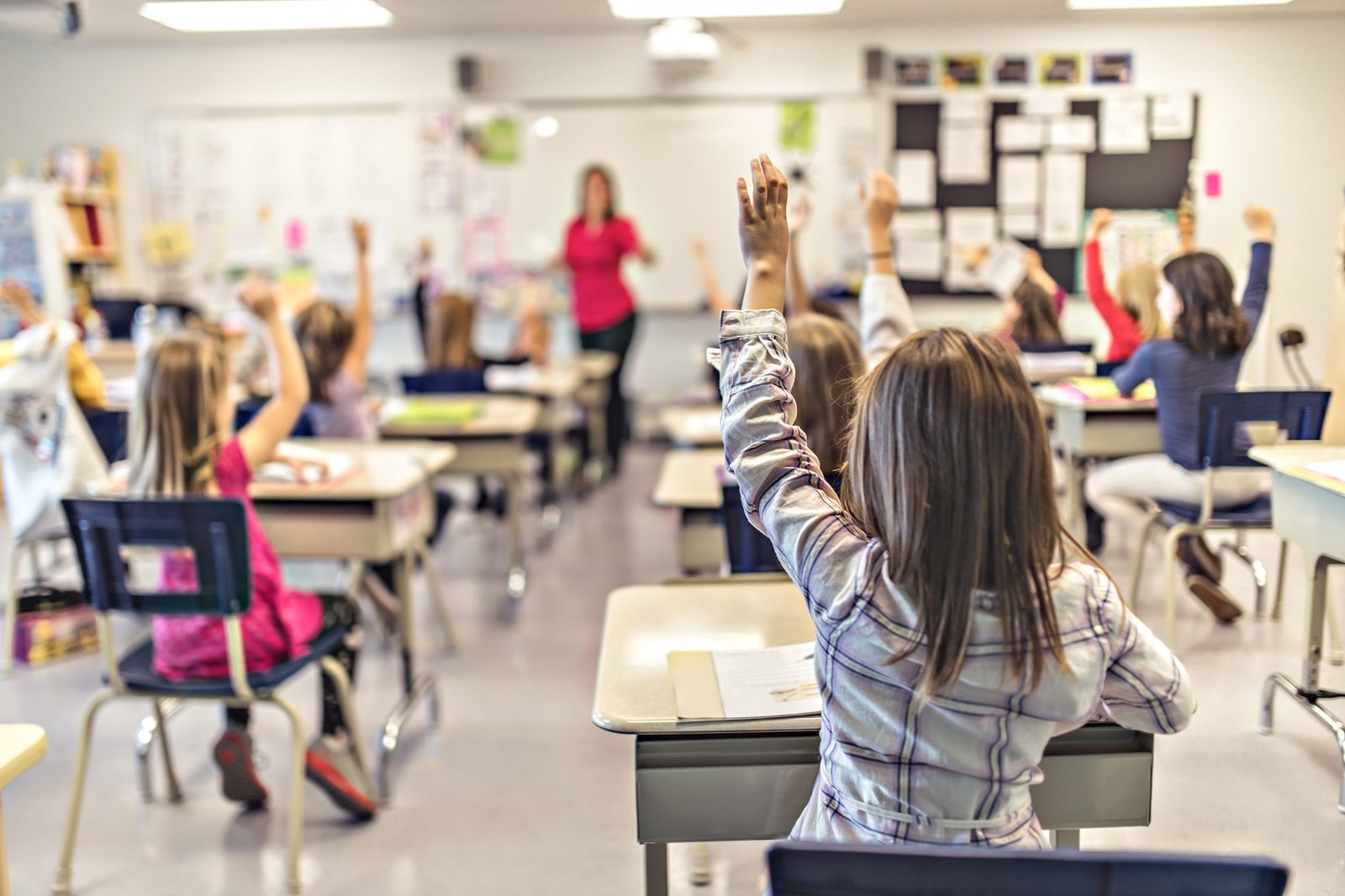 Classroom children standing out