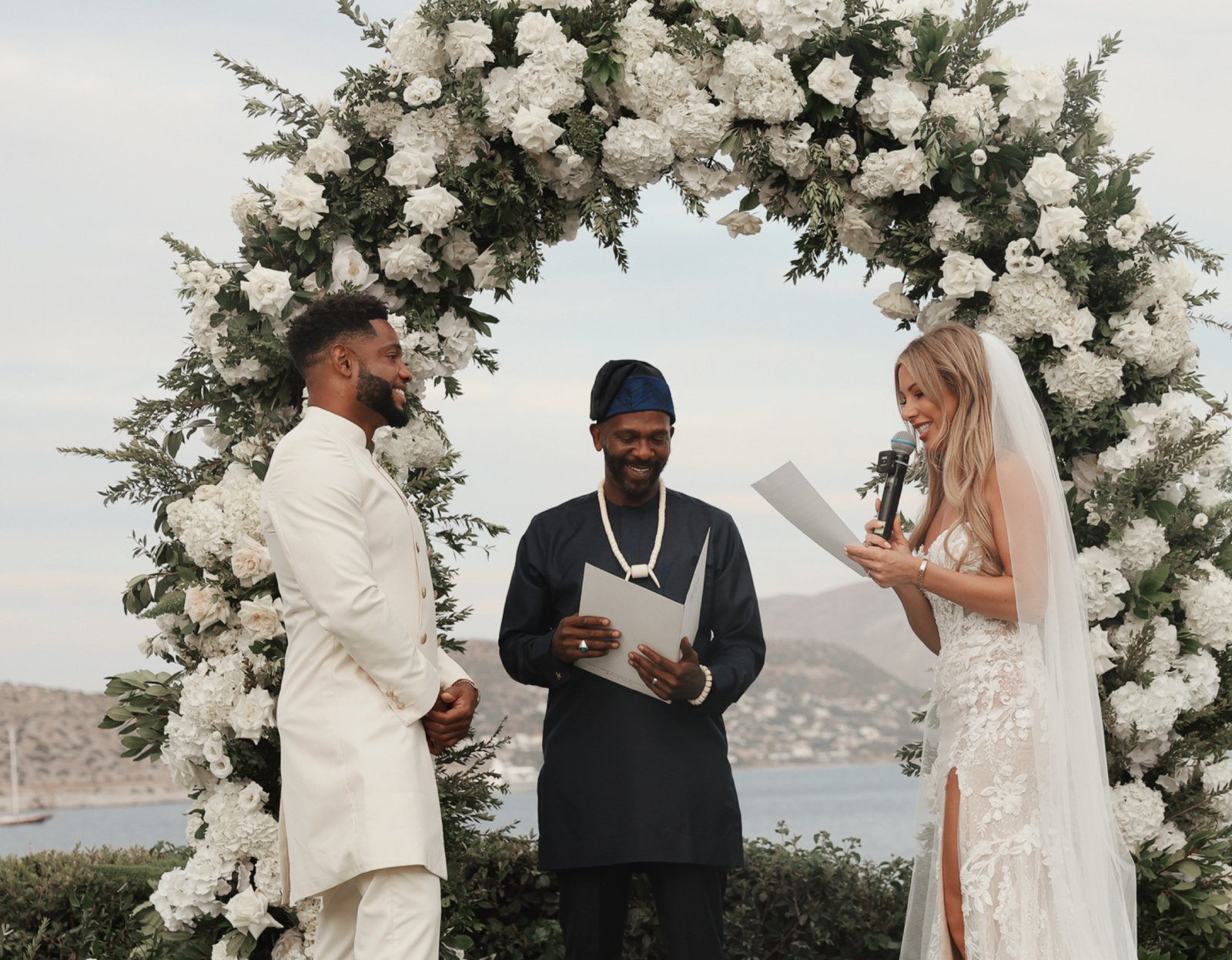 A couple saying their wedding vows