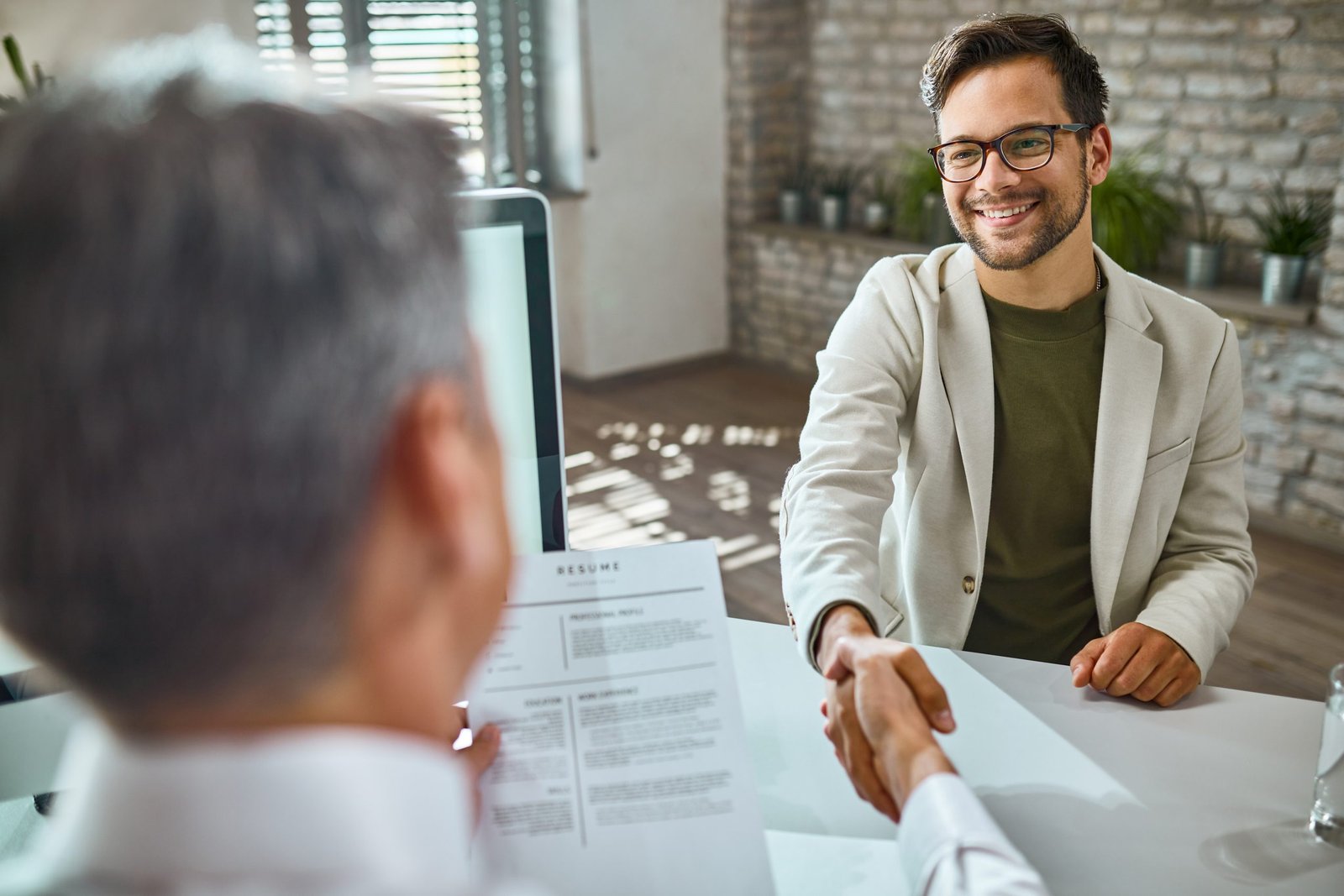 happy male getting job