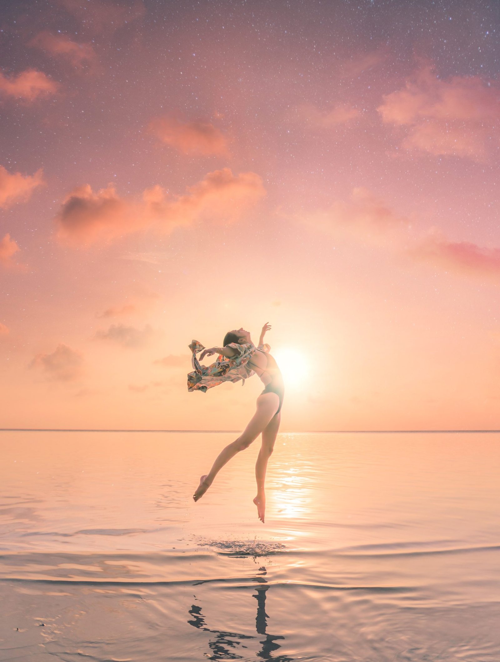woman jumping with success